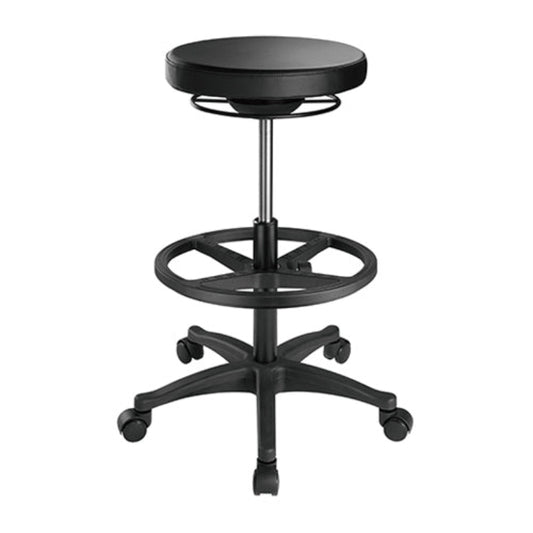 Ergonomic Gas Air Lift Height Adjustable Sit Stand Office Mobile Drafting Stool - Black