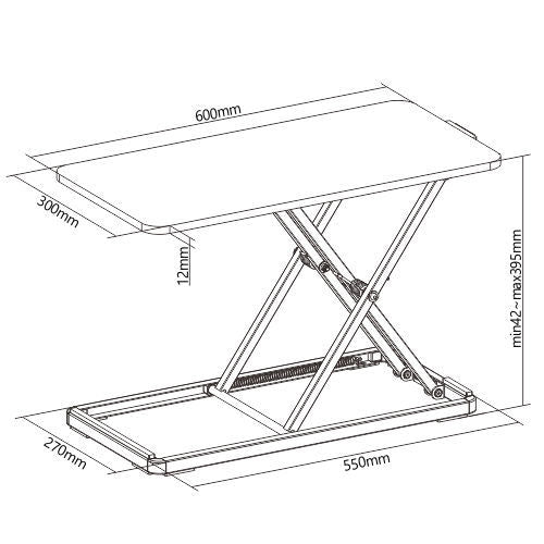 600x300mm Compact Scissors Life Height Adjustable Keyboard Laptop Riser 600x300mm Compact Scissors Life Height Adjustable Keyboard Laptop Riser