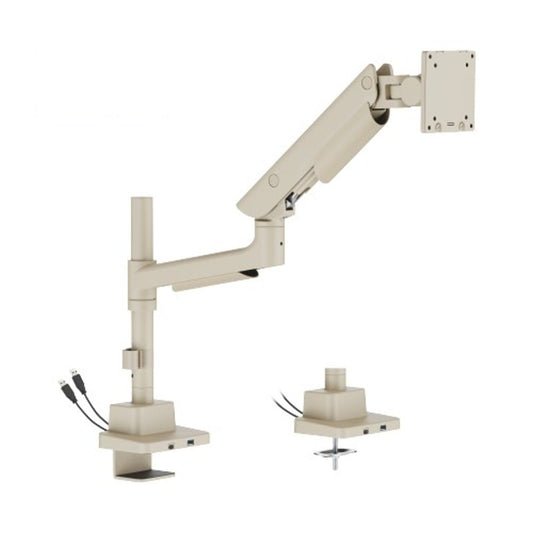 Hercules Pole Super Heavy Duty Ultrawide Single Monitor Arm Stand For Curved Monitors up to 57" 27kg with USB-A & USB-C Ports