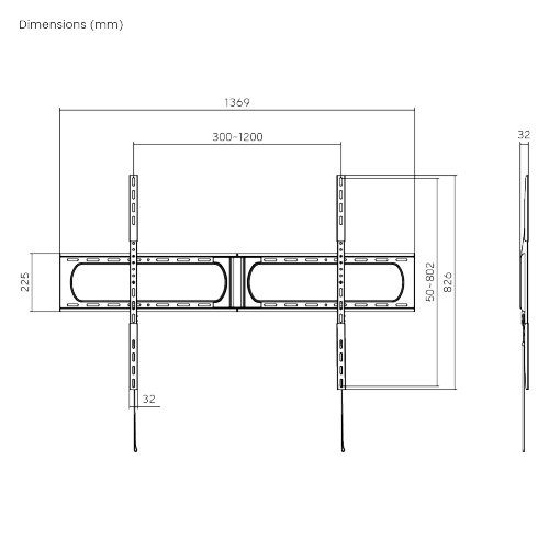 Up to 140" Massive Super Big Heavy-Duty TV Wall Mount Bracket Up to 140" Massive Super Big Heavy-Duty TV Wall Mount Bracket