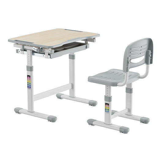 Manual Height Adjustable Desk and Full Back Rest Chair Set for Kid