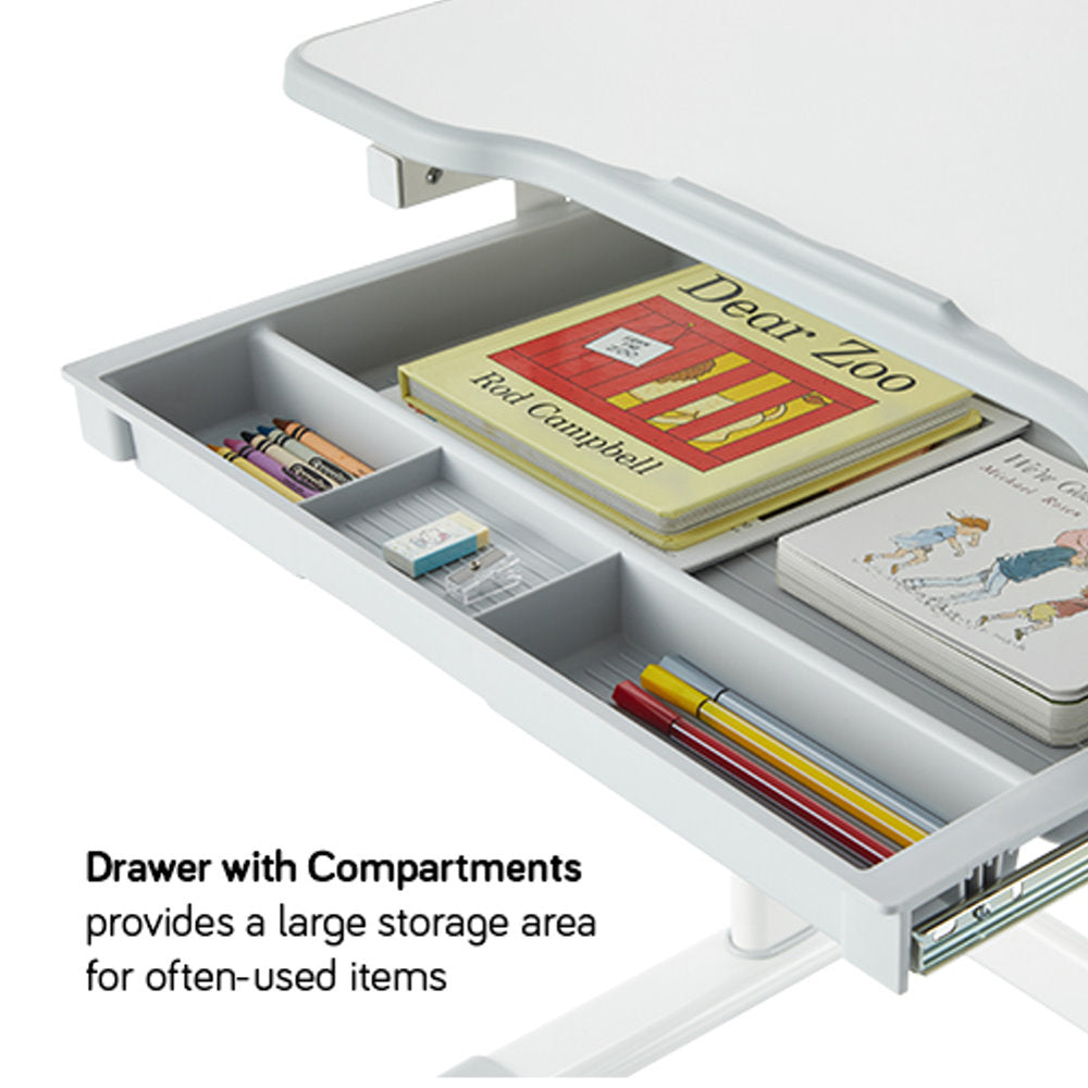 Manual Height Adjustable Desk and Full Back Rest Chair Set for Kid Manual Height Adjustable Desk and Full Back Rest Chair Set for Kid
