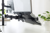 Black Steel Laptop Holder for Monitor Arm fits 75 x 75, 100 x 100 VESA Plate Black Steel Laptop Holder for Monitor Arm fits 75 x 75, 100 x 100 VESA Plate
