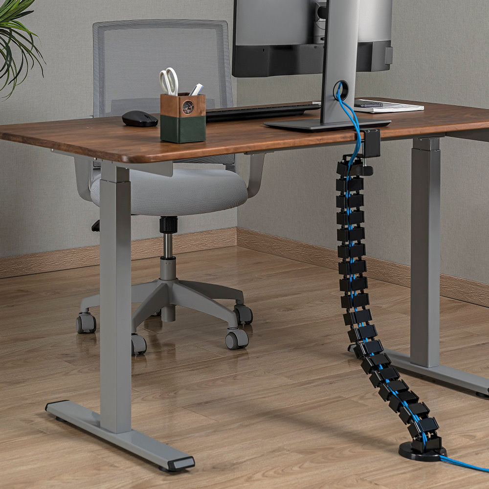 Clamp on Cable Management Spine Quad Entry Vertebrae for Sit Stand Standing Desk