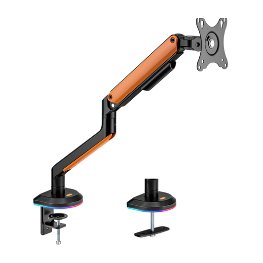 Single RGB Lighting Gaming Monitor Arm Stand Desk Mount