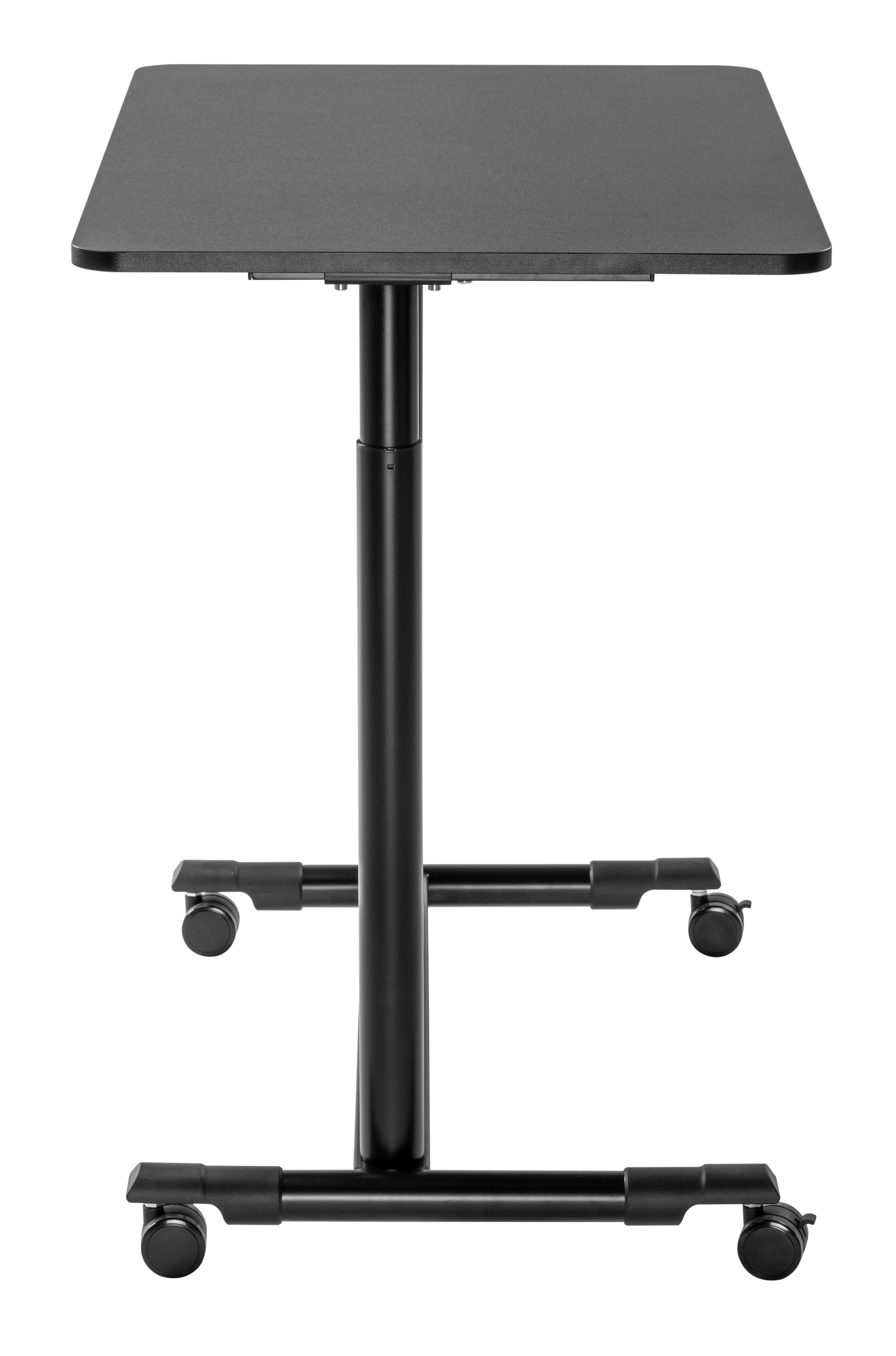 Compact Height Adjustable Portable Mobile Laptop Computer Workstation Office Sit Stand Desk 915 x 560mm on wheels