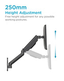 Wall Mount Full Extension Gas Spring Single Monitor Arm Desk Mount Black