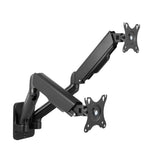 Wall Mount Full Extension Gas Spring Dual Monitor Arm Desk Mount Black