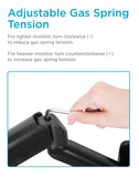 Wall Mount Full Extension Gas Spring Dual Monitor Arm Desk Mount Black Wall Mount Full Extension Gas Spring Dual Monitor Arm Desk Mount Black