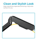 Wall Mount Full Extension Gas Spring Dual Monitor Arm Desk Mount Black Wall Mount Full Extension Gas Spring Dual Monitor Arm Desk Mount Black