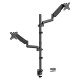 Dual 17"-32" Stacked Monitor Arm Desk Mount fits Two Flat/Curved Monitor Full Extension Swivel Tilt Rotation Adjustable Monitor Arm - Extra Tall/VESA/C-Clamp/Grommet