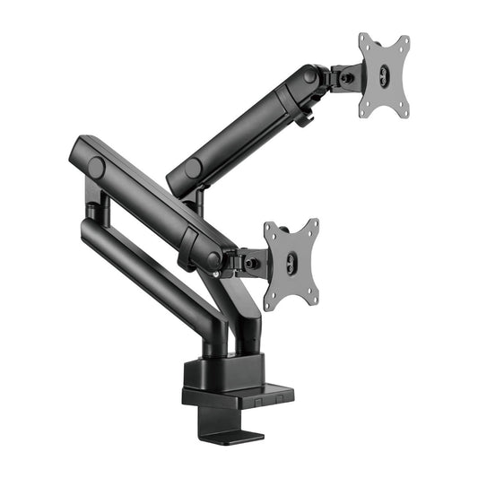 Premium Full-Extension Aluminum Slim Mechanical Spring Dual Monitor Arm Desk Mount Black