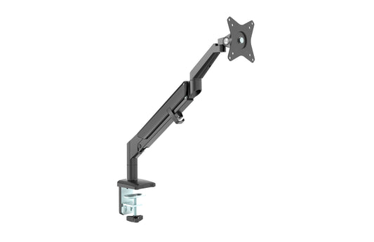 Short Front Arm Gas Spring Aluminium Single Monitor Arm Desk Mount Black