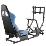 Ergonomic Racing Simulator Cockpit with Monitor Mount Adjustable Seat Steering Wheel Pedal Mount
