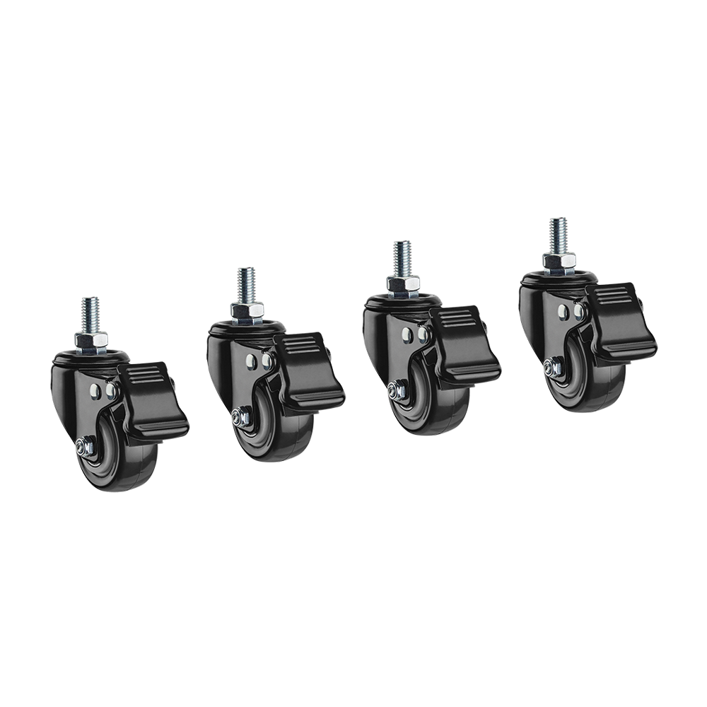 4pcs M10 Heavy Duty Lockable Wheel Swivel Caster for Sit Stand Office Table Desk Trolley Furniture with brake