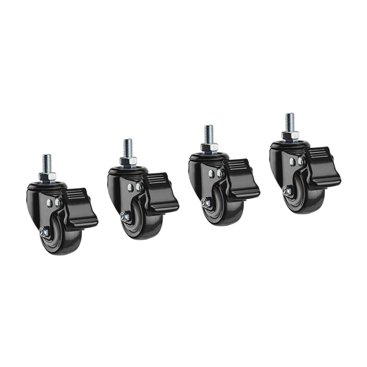 4pcs M10 Heavy Duty Lockable Wheel Swivel Caster for Sit Stand Office Table Desk Trolley Furniture with brake