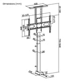 Ergox EA-WP2005M LP66E-46ML lift dimension drawing showing the 810mm to 2170mm height range