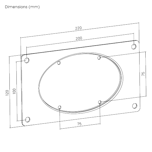 Monitor Arm VESA Extension Adaptor Plate fits 200 x 100 Mounting Pattern