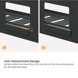 Compact High-Performance Under-Desk Cable Management Tray Black EA-CC11-13-1