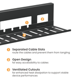 Compact High-Performance Under-Desk Cable Management Tray Black EA-CC11-13-1