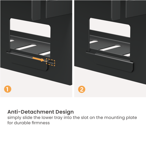 Compact High-Performance Under-Desk Cable Management Tray with Cable Box Black EA-CC11-13-3