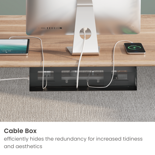 Compact High-Performance Under-Desk Cable Management Tray with Cable Box Black EA-CC11-13-3