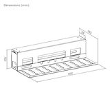Compact High-Performance Under-Desk Cable Management Tray with Cable Box Black EA-CC11-13-3