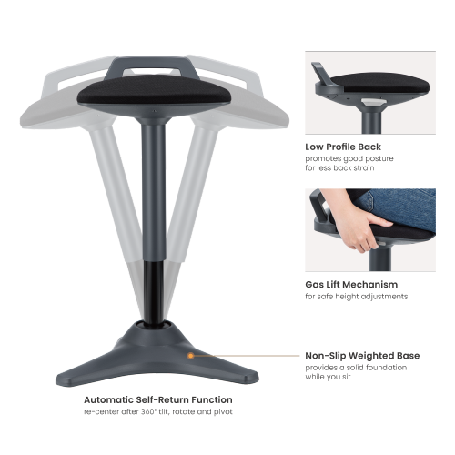 Ergonomic Gas Air Lift Height Adjustable Sit Stand Office Perching Wobble Stool EA CH04 144