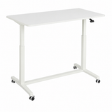Compact Height Adjustable Portable Mobile Laptop Computer Workstation Office Sit Stand Desk 915 x 560mm on wheels