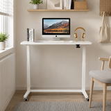 Compact Height Adjustable Portable Mobile Laptop Computer Workstation Office Sit Stand Desk 915 x 560mm on wheels