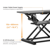 Electric Height Adjustable Sit-Stand Standing Desk Converter Tabletop Desktop Workstation 800x400mm Black