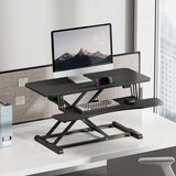 Electric Height Adjustable Sit-Stand Standing Desk Converter Tabletop Desktop Workstation 950x400mm Black