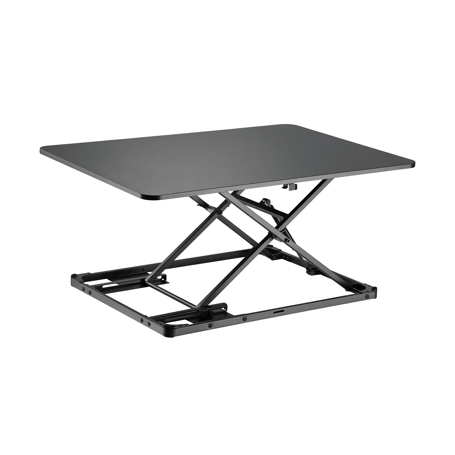 Ultra Slim Manual Height Adjustable Sit-Stand Standing Desk Converter Tabletop Desktop Workstation Black