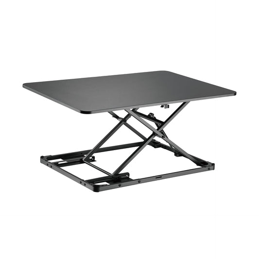 Ultra Slim Manual Height Adjustable Sit-Stand Standing Desk Converter Tabletop Desktop Workstation Black