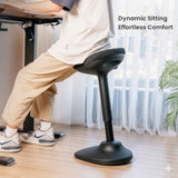 Ergonomic Gas Air Lift Height Adjustable Sit Stand Office Perching Wobble Stool EA-R15-BK