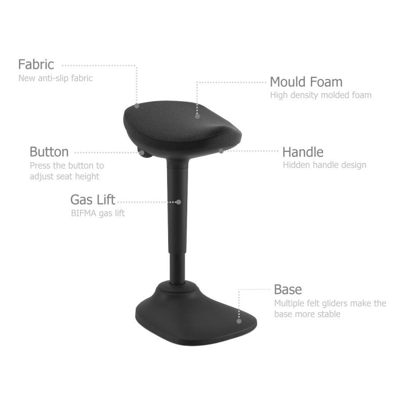 Ergonomic Gas Air Lift Height Adjustable Sit Stand Office Perching Wobble Stool EA-CH04-29