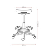 Ergonomic Gas Air Lift Height Adjustable Sit Stand Office Mobile Drafting Stool - Brown