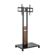 For 32"-85" Dual Column Supersized Sturdy Base TV Floor Stand with 5-Level Height Adjustments with casters