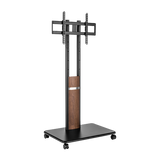 For 32"-85" Dual Column Supersized Sturdy Base TV Floor Stand with 5-Level Height Adjustments with casters
