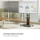 For 32"-85" Dual Column Supersized Sturdy Base TV Floor Stand with 5-Level Height Adjustments with casters