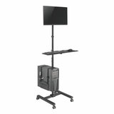 Mobile Computer Workstation Cart with Adjustable Monitor Mount, Keyboard Tray & CPU Holder