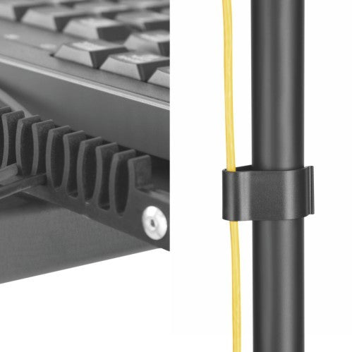 Mobile Computer Workstation Cart with Adjustable Monitor Mount, Keyboard Tray & CPU Holder