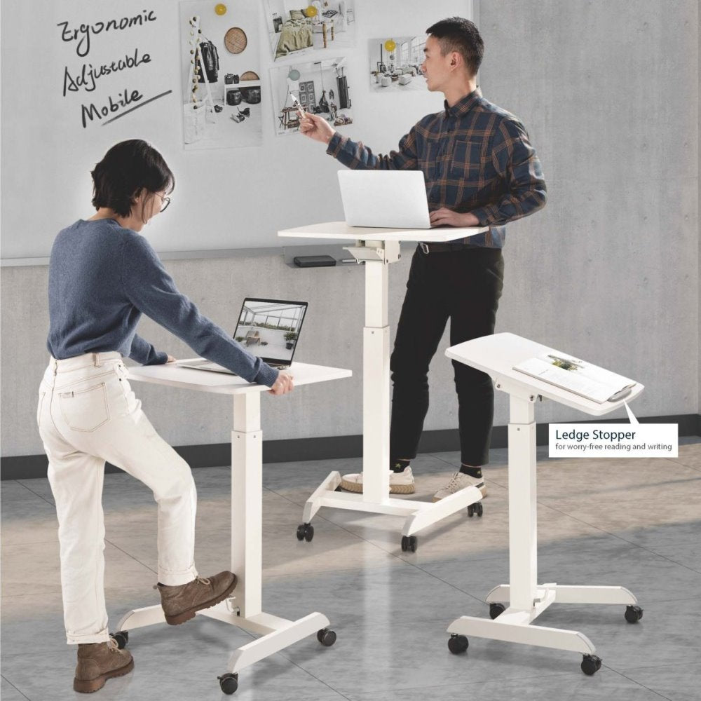 Protable Desktop Mobile Sit-Stand Workstation, Foot Pedal | Ergox