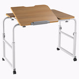 1200 x 600mm Height and Width Adjustable Over the Bed Mobile Computer Tiltable Desk Table