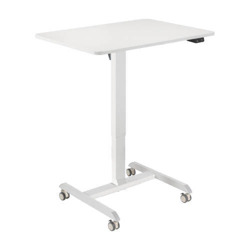 Electric Height Adjustable Portable Mobile Computer Laptop Office Desk 800 x 600mm Workstation on wheels