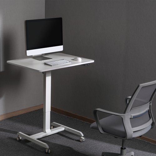 Electric Height Adjustable Portable Mobile Computer Laptop Office Desk 800 x 600mm Workstation on wheels