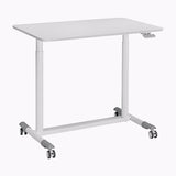 Compact Height Adjustable Portable Mobile Laptop Computer Workstation Office Sit Stand Desk 915 x 560mm on wheels
