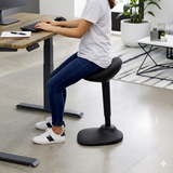 Ergonomic Gas Air Lift Height Adjustable Sit Stand Office Perching Wobble Stool EA-R15-BK