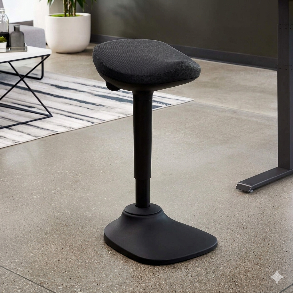 Ergonomic Gas Air Lift Height Adjustable Sit Stand Office Perching Wobble Stool EA-R15-BK