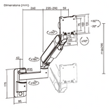 Heavy-Duty Single Wall Mount Monitor Arm for Ultrawide Displays up to 57" EA-MA92112